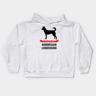 I Love My Norwegian Lundehund Kids Hoodie